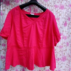 XXL Liz Claiborne Hot Pink Peplum Top NWT