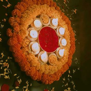 Diwali Decor Thali With A Box Of Diya