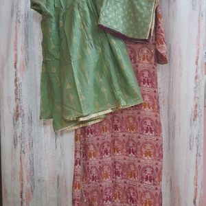 sharara pant suit set with dupatta