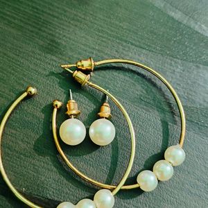 Combo Of 4 White Pearl Earrings