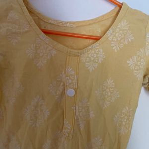 Yellow Kurti Cotton