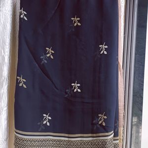 Black Saree with unstitched blouse