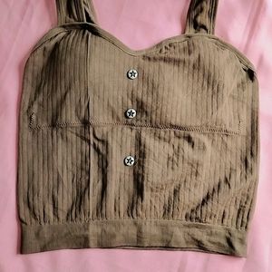 Brown Padded Crop Top