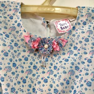 Blue Kaftan Top For Girl Kid