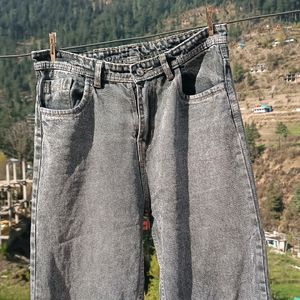 Grey Well Bottom Jeans For Women