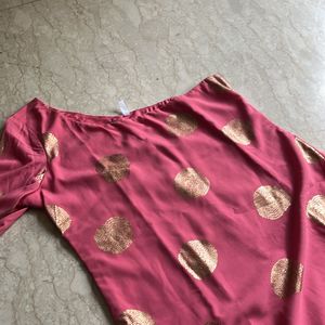 One Shoulder Foiled Kurta