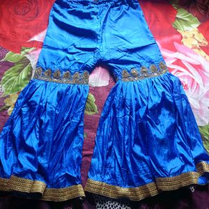 Blue Heavy Embroidered Sharara Suit With Dupatta