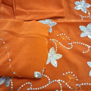 Tikli Work Georgette Unstitch Dress Material