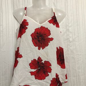 Dotti Red Flower Printed Top