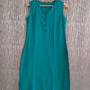 Women Blue A Line Kurti