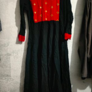 Classic Red And Black Kurta