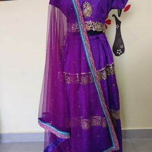 New Purple Colour Heavy Stone Work Lehanga Choli