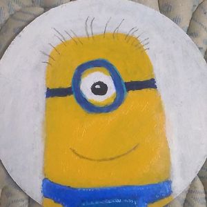 Minion Drawing On CakeCardboard With Aclyric Color