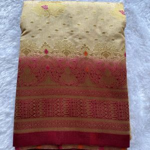 Brand New Banarasi Silk Saree With Blouse Piece