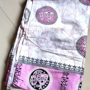 Lavender Designer Cotton Saree