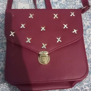 Maroon Colour Beautiful Sling Bag