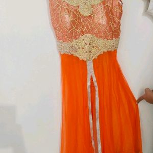 Orange Colour Gown