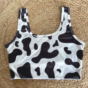 Cow Print Crop Top