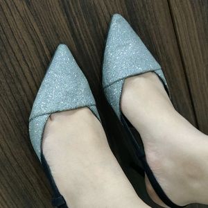 Silver Glitter Heels