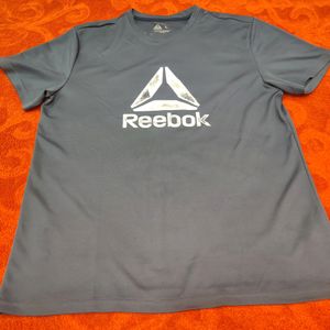 REEBOK Men Printed Round Neck Dark Blue Tshirt