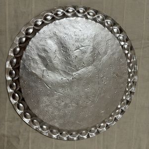 (Round)Decorative Silver Platted Finished Tray