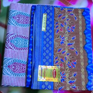Beautiful Design Pure Cotton Saree Pack Of 2