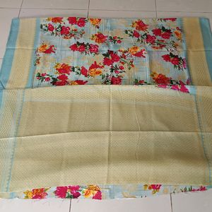 New Unused Printed Art Silk Saree