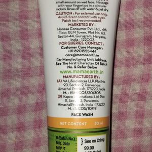 Mamaearth Vitamin C  & Utban Facewash