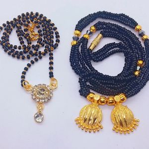 Beautiful Mangalsutra combo of 2 gold plated 18