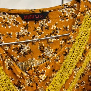 Mustard Summer Floral Top