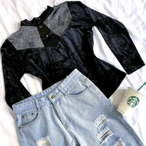 Pinterest Vintage Black Velvet Top