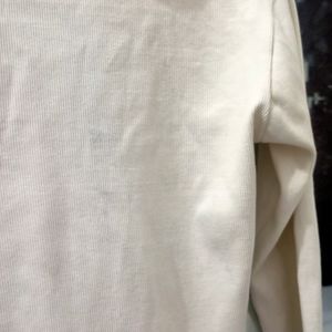 Ribbed Full Sleeves White Top Wore Only Twice