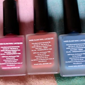 Combo of Five Miss Glam Collection Nail Polishes