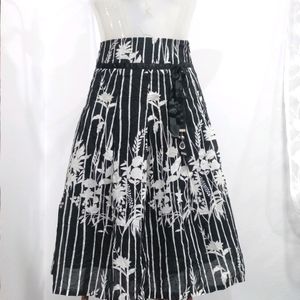 Black & White Floral Skirt