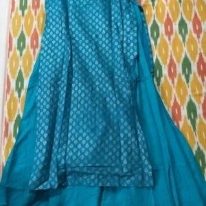 Green Asymmetric Ethnic Gown