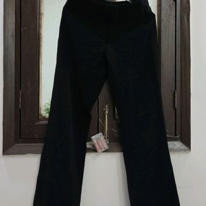 Exported Formal Solid Black Flare Trousers