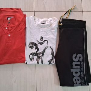 2 T Shirts With 1 Jogging Pant For Men