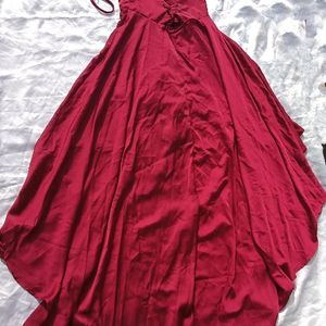 Brand New ( Shein) Red Satin  High Low Dress