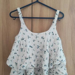 White Floral Top - Strappy