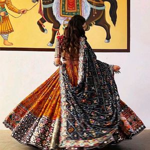 HEAVY MATERIAL SILK LEHENGA REAL MIRROR WORK