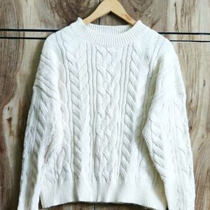 Designer Cream Colour Sweater Size-44