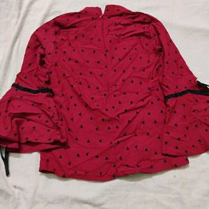 Red Top With Black Ribbon