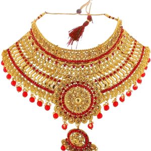 new bridal Red jwellery set with tag....new in m