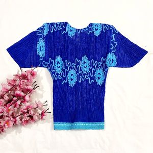 Beautiful Blue Shear Knit Top