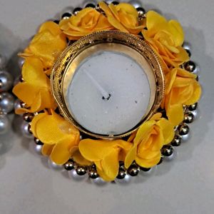 Moti Bangle Flower Tea Light (Pair Of 2)