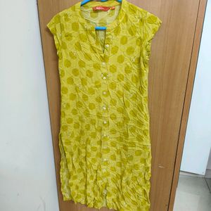 Lime Green Front Slit Kurti