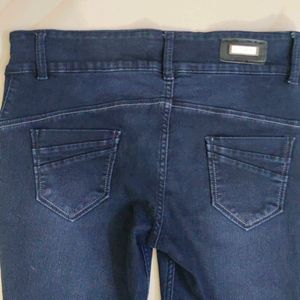 Dark Blue Denim Ankle Length