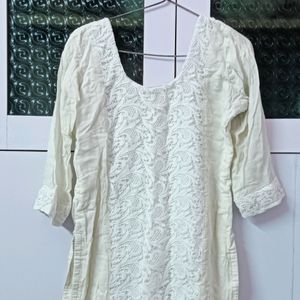 Lemon Yellow Beautiful Kadhai Kurti