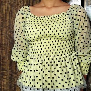 Beautiful Green Polka Dot Top