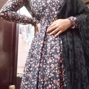 Floral Long Anarkali Kurti Women